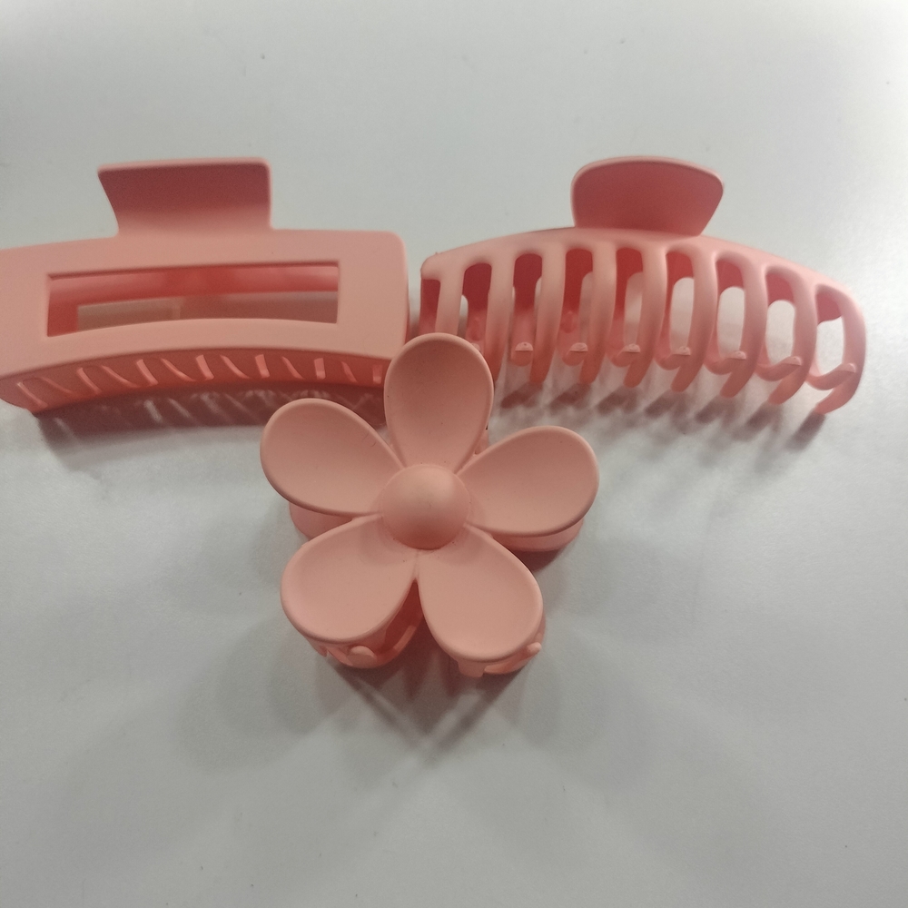 Pink Flower Hair Clip Set for Kids